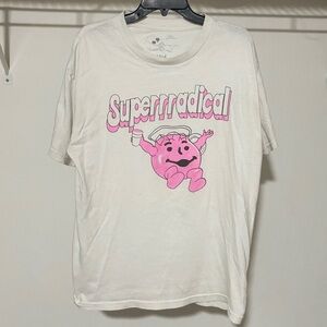 Rare “Superrradical” Lil Peeps Brand Lean Man Kool Aid White/Pink T Shirt Sz L